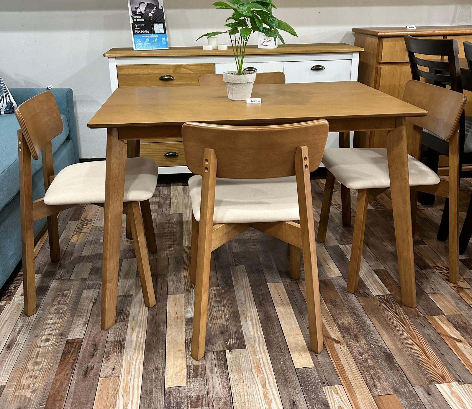Juego de comedor rectangular 4 sillas - Imagen 2