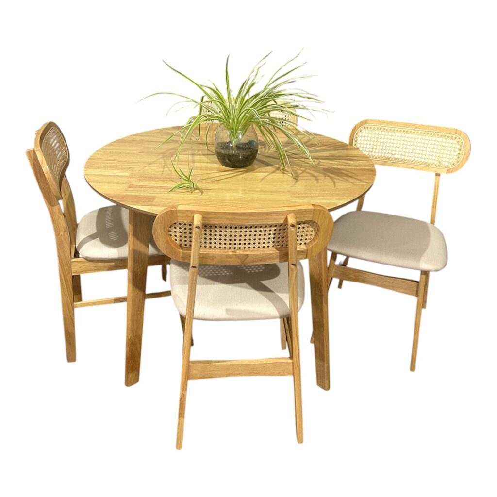 Juego comedor 4 sillas redondo - Yumiko