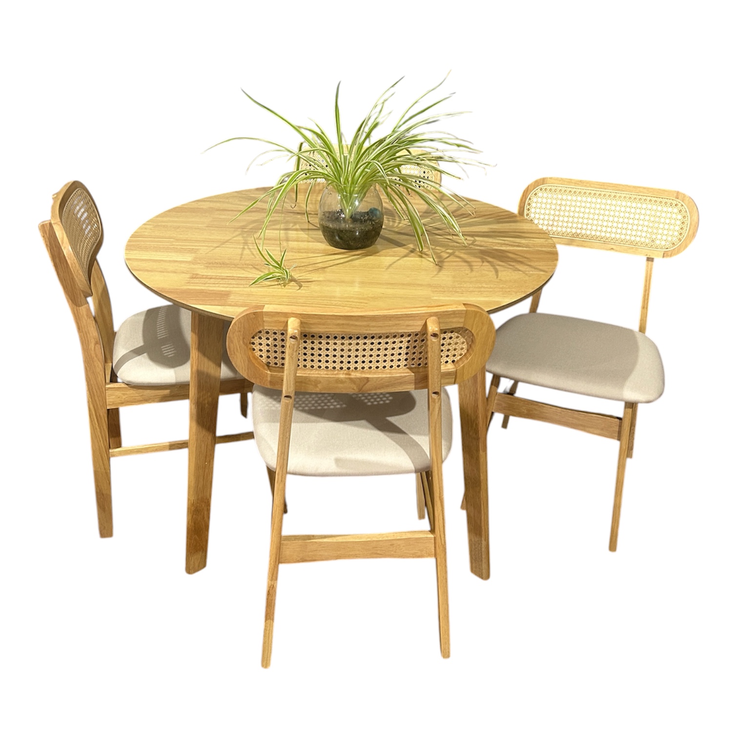 Juego comedor 4 sillas redondo - Yumiko