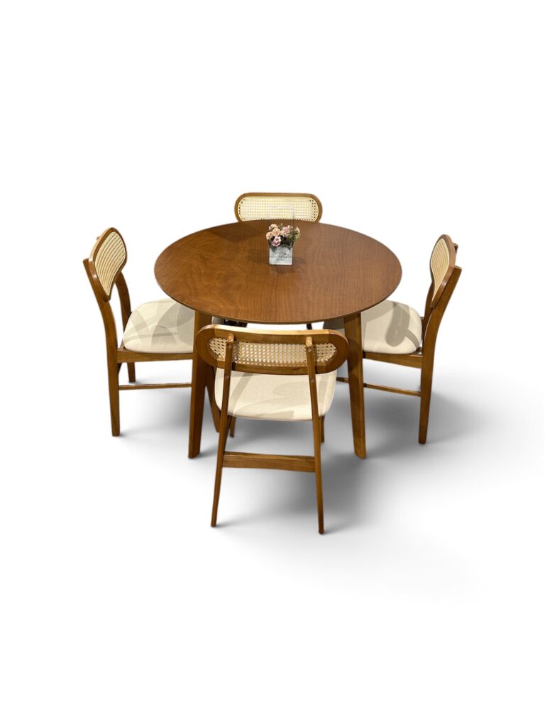 Juego comedor 4 sillas redondo - Yumiko