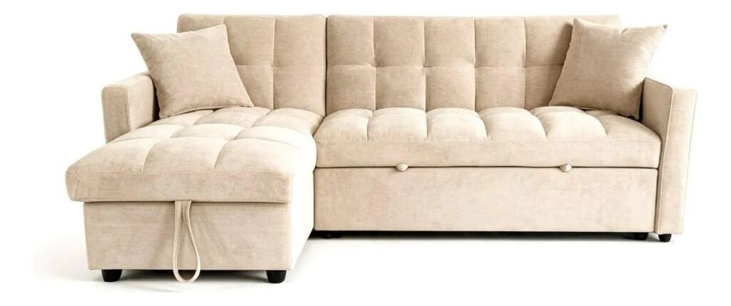 Sofá cama chaise longue baúl - 3 cuerpos